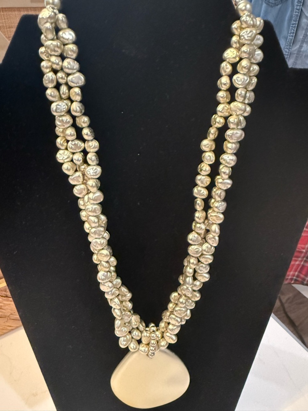Beaded Statement Necklace with Pendant
